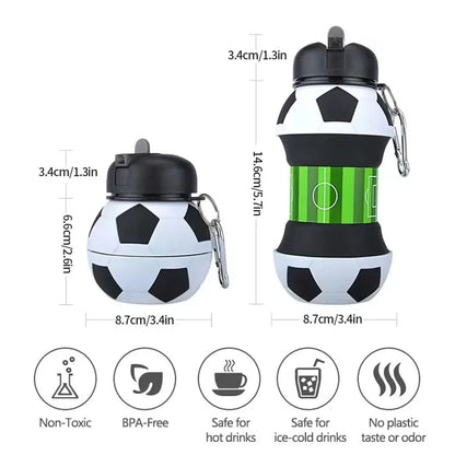 Foldable Sports Ball Water Bottle | Collapsible Silicone Hydration Bottle