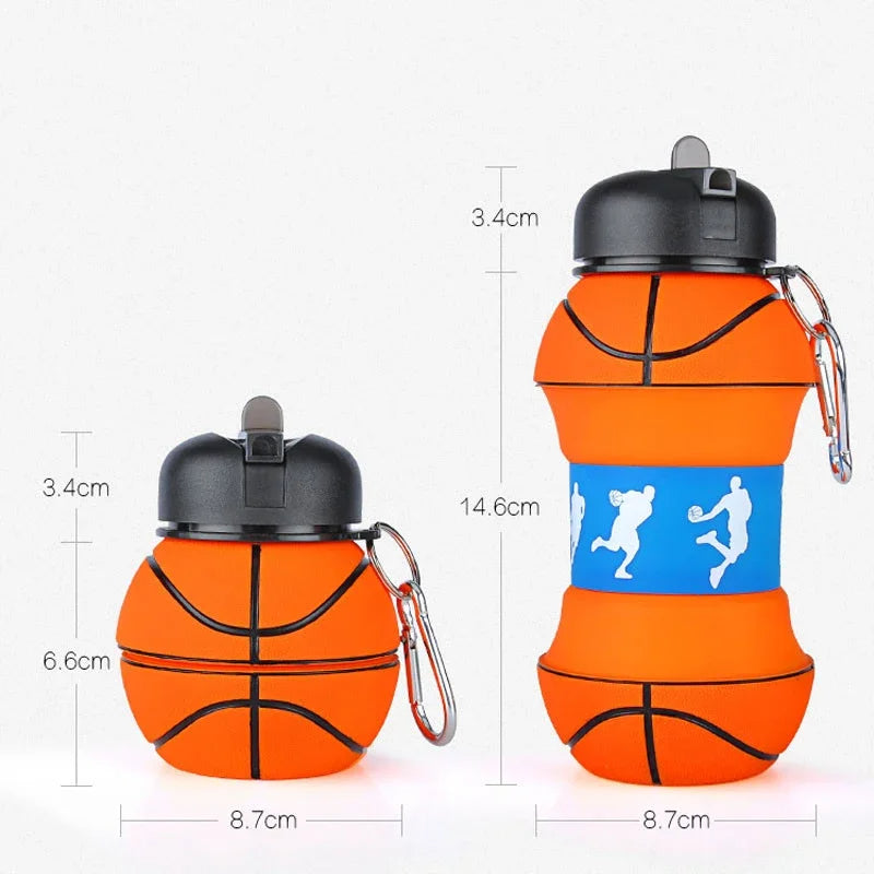 Foldable Sports Ball Water Bottle | Collapsible Silicone Hydration Bottle