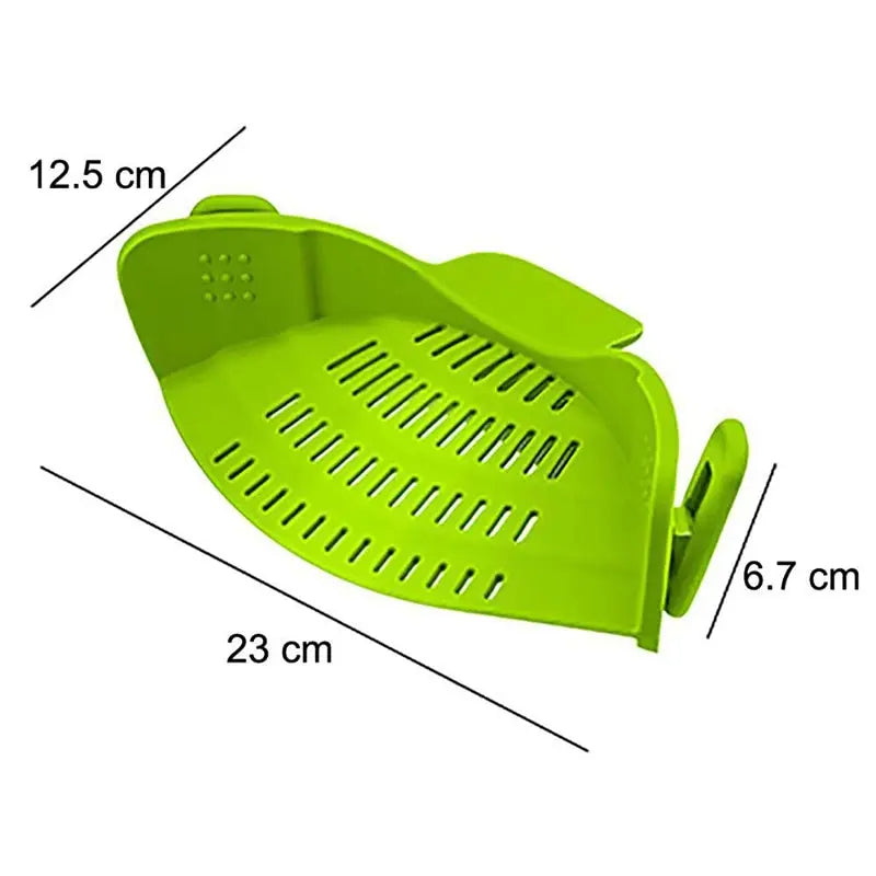 Clip-On Silicone Pot Strainer | Effortless, One-Handed Draining for Pasta, Veggies & More!