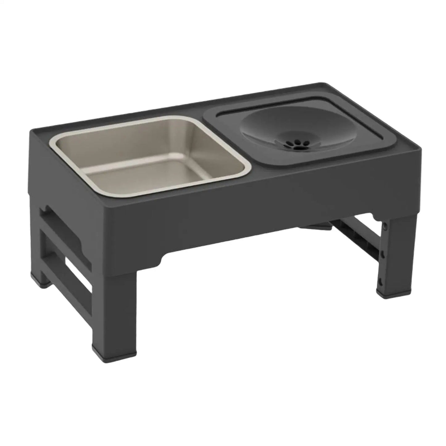 Elevated and Adjustable Raised Dog Bowls with Slow Feeder & Stainless Steel Options | Splash-Proof Water Bowl & Anti-Skid Stand